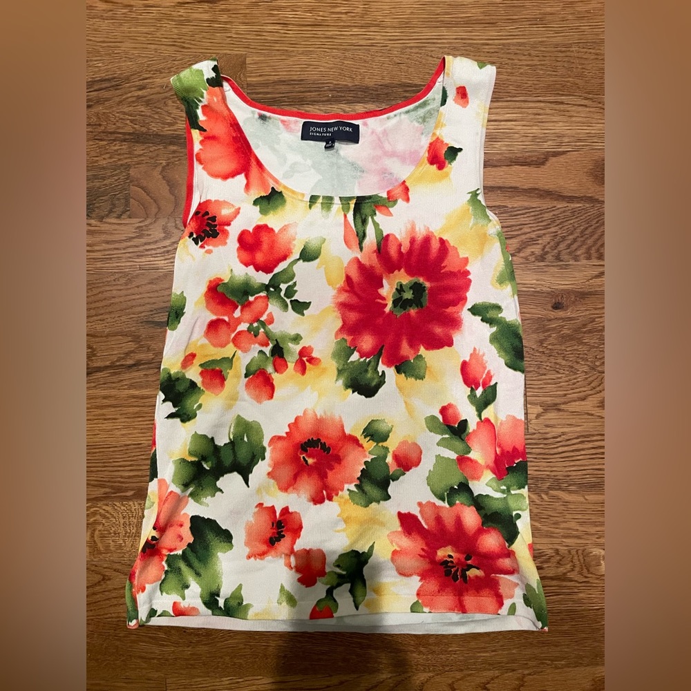 Jones New York Floral Tank S